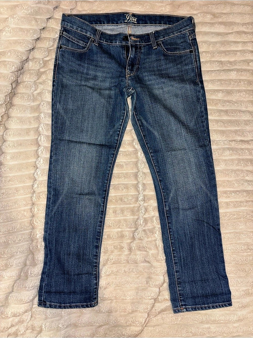 Old Navy Diva Straight Leg Jeans Blue Waist 10